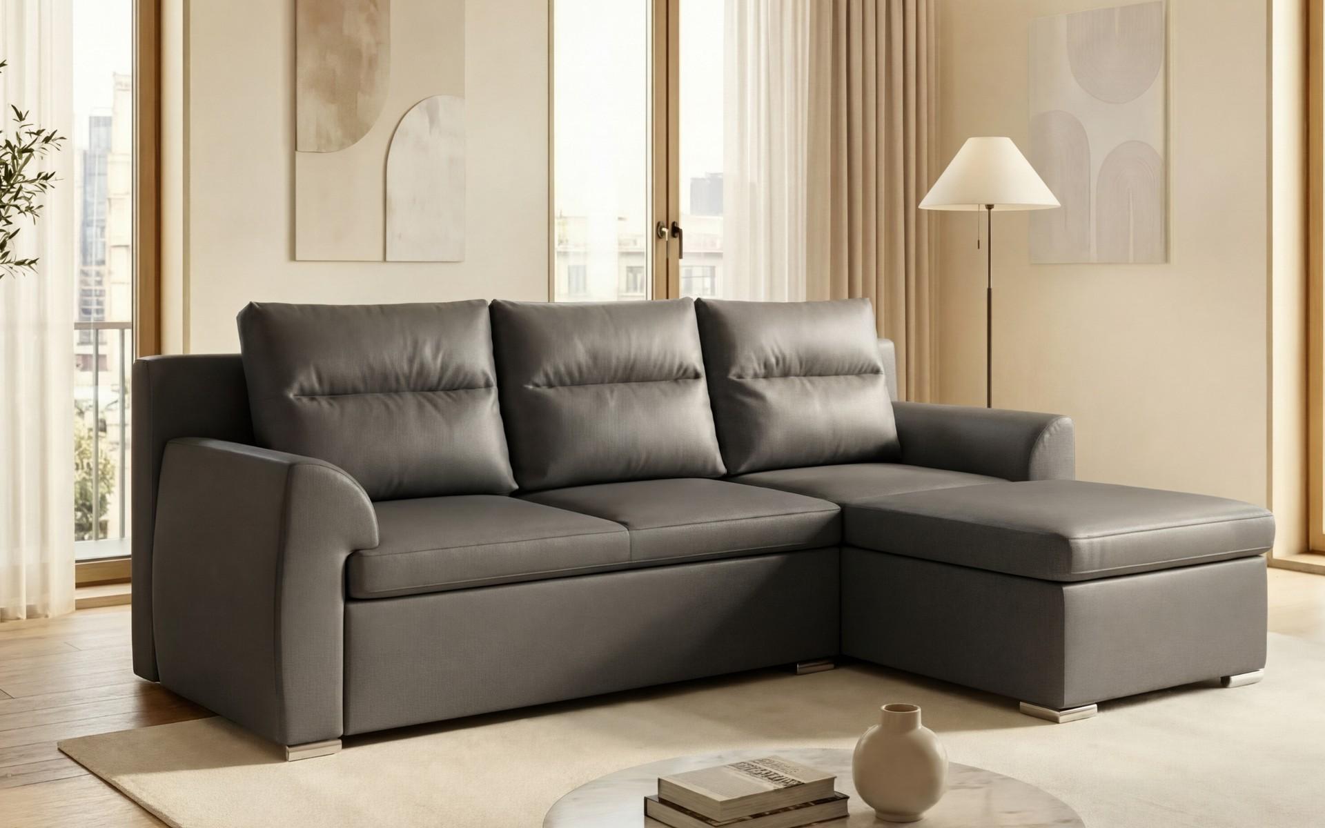 Extendable corner sofa Nolan, grey brown  3
